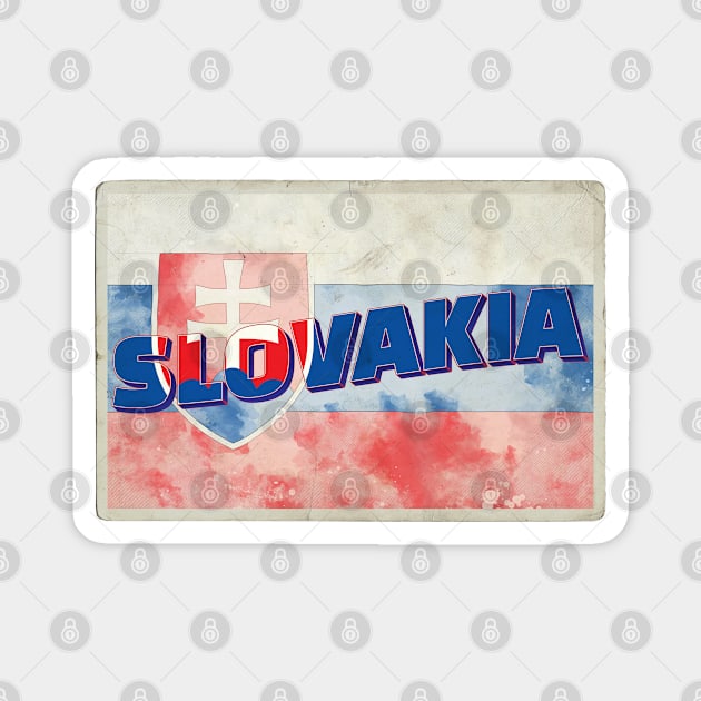 Slovakia Vintage style retro souvenir Magnet by DesignerPropo