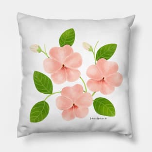 Impatiens Flowers Pillow