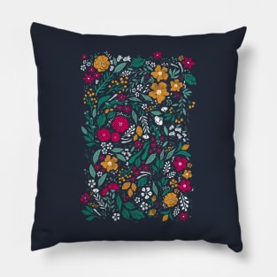 Block Print Botanical Pillow