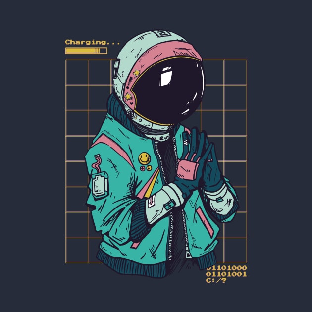 Cool Cyberpunk Astronaut Illustration by SLAG_Creative