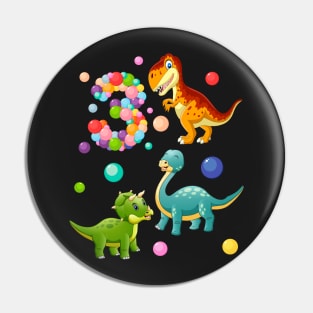 3rd Birthday Dinosaurs and bubbles Pin