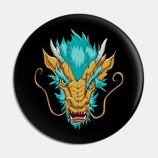 Chinese Dragon Head Gold Pin