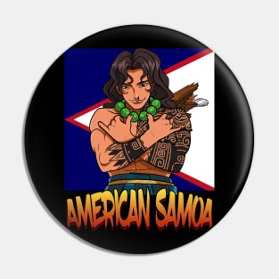 American Samoa Samoan Flag Polynesian Pride Shaka Brah Pin