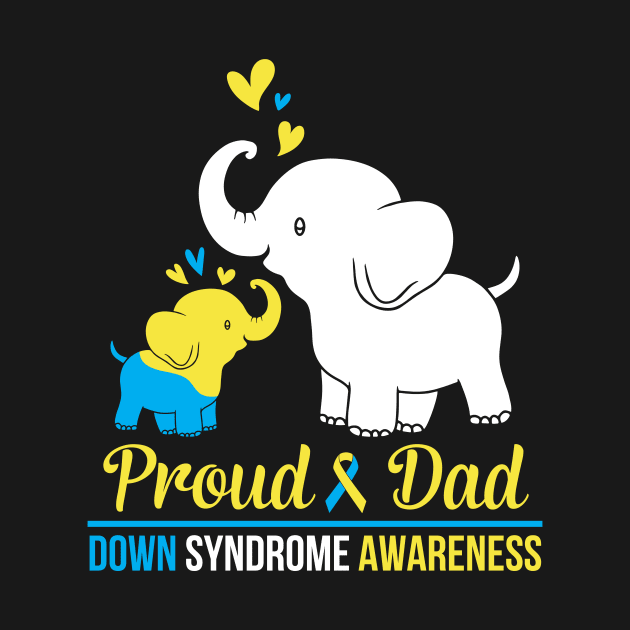 Elephants Dancing Together Proud Dad Down Syndrome Awareness by DainaMotteut