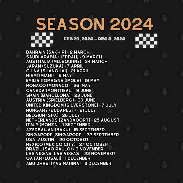 Formula 1 calendar 2024, season 2024 by Pattyld