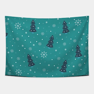 festive seamless vector pattern with christmas tree Tapestry