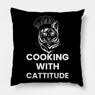 Cat cooking cattitude Pillow