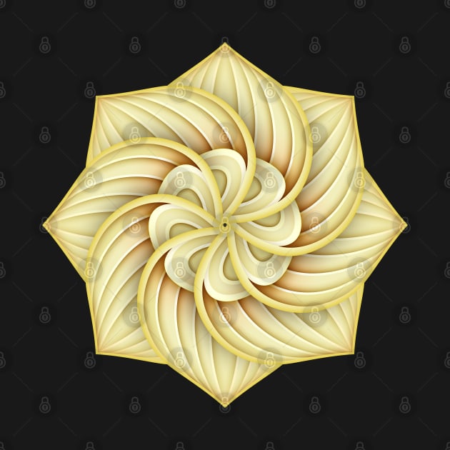 Gold Beautiful Decorative Ornate Mandala by lissantee