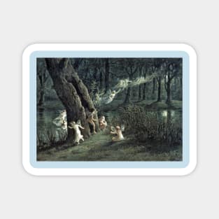 Woodland fairies in the moonlight - A. W. Crawford Magnet