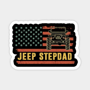 Jeep StepDad American Flag Jeep Vintage Jeep Father's Day Gift Jeep papa Magnet