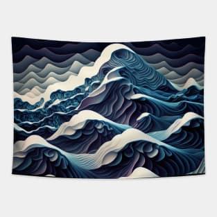 great wave crystallized Tapestry