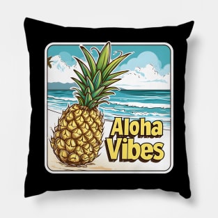 Tropical Beachside Bliss with 'Aloha Vibes' Pillow