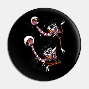 Flamingo Space Astronaut Pin