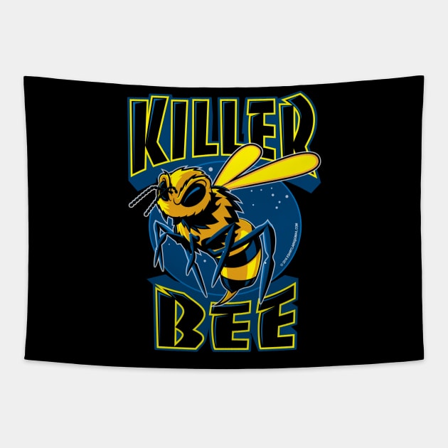 Killer Bee Cartoon Tapestry by eShirtLabs