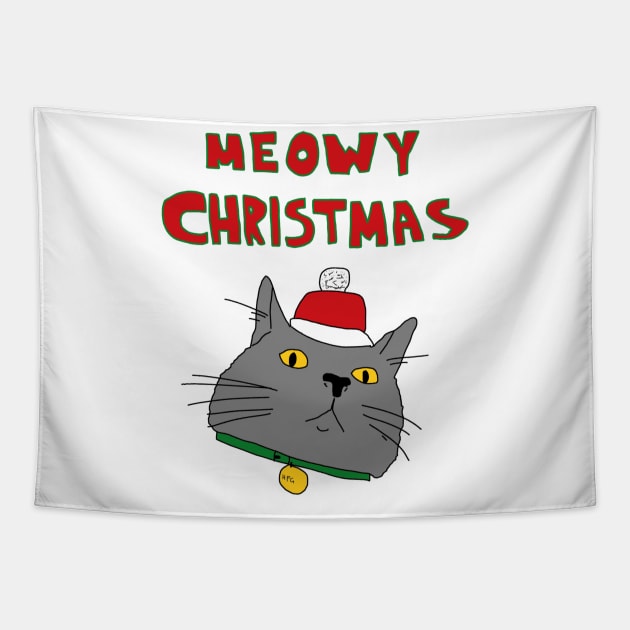 Meowy Christmas Tapestry by HFGJewels