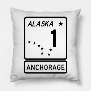 Alaska Highway Route 1 One Anchorage AK Pillow