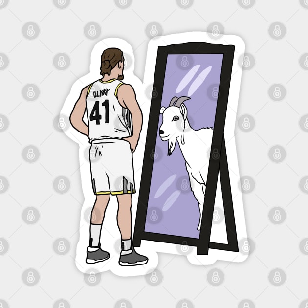 Kelly Olynyk Mirror GOAT (Jazz) Magnet by rattraptees