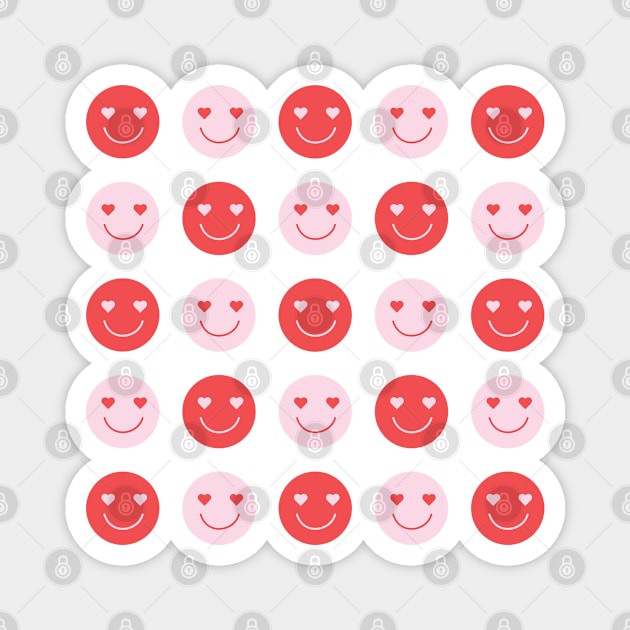 Happy Face Pattern Magnet by Sam Pernoski