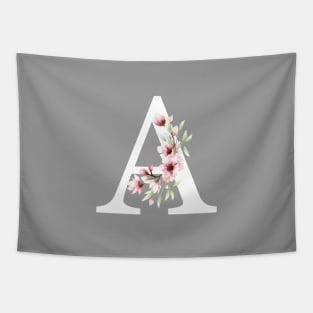 Letter A Monogram With Cherry Blossoms Tapestry