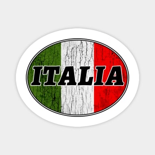 ITALY ITALIA EURO OVAL VINTAGE TRAVEL FLAG ROME SICILY NAPLES VENICE Magnet