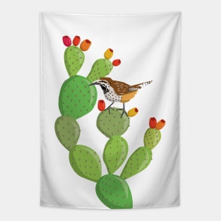 Cactus wren Tapestry