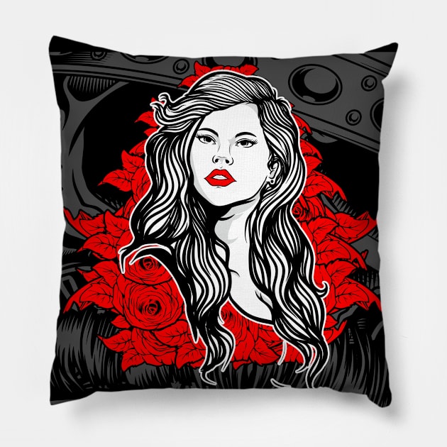 Wild Roses Pillow by black8elise