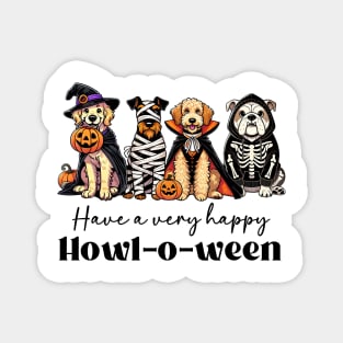 Happy Howl-o-ween Dogs in Costumes Magnet