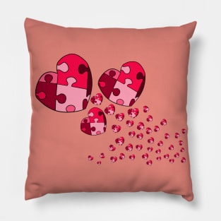 Passionate Confetti Hearts Pillow