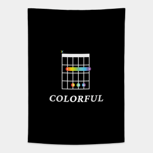 B Colorful B Guitar Chord Tab Dark Theme Tapestry