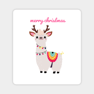 lama Christmas Magnet