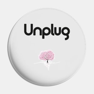 Unplug Modern Minimal Drawing Of Tree With Pink Leaves Pin