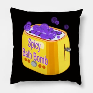 Retro inscription "Spicy bath bomb" Pillow