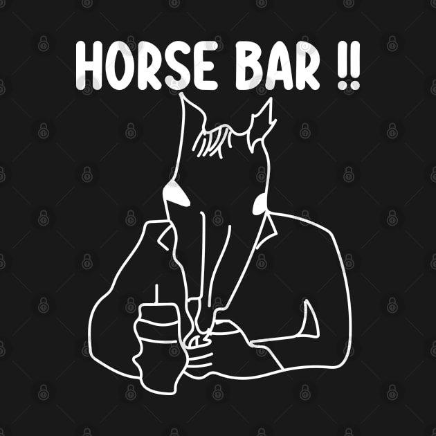 Funny Horse Bar Option 2, Cute Horse Drawing For Horse Lovers by DesignHND