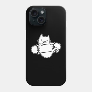 Angry Cat and Skateboard Skateboarding Outline Phone Case