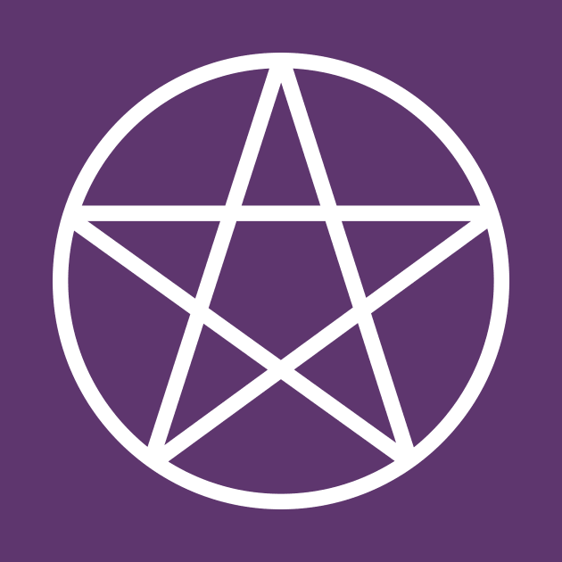 Pagan Wiccan Cheeky Witch® White and Purple Pentacle by Cheeky Witch