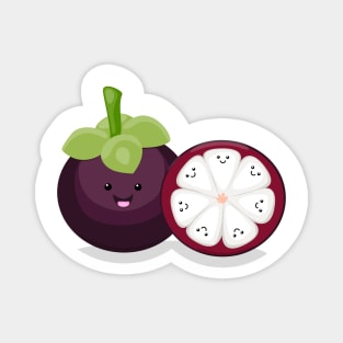 Cute purple mangosteen kawaii cartoon Magnet