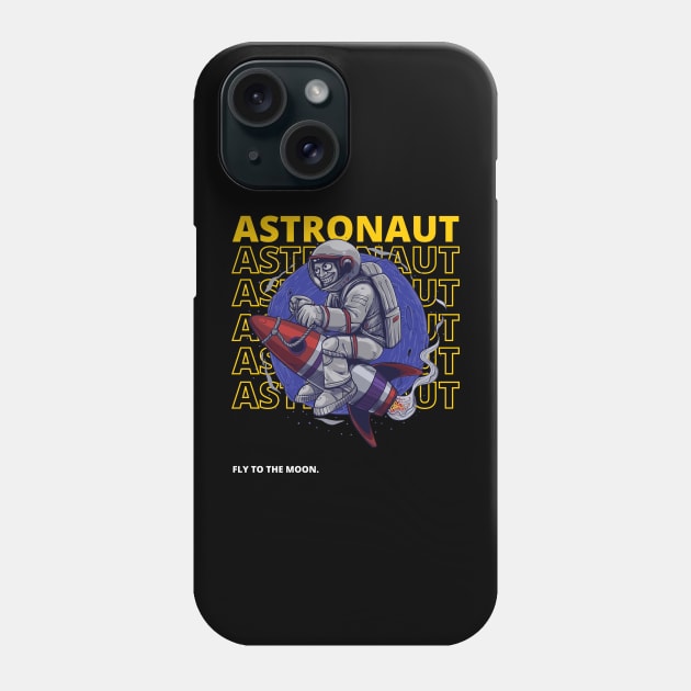 Astronaut Fly to the Moon Phone Case by EdSan Designs