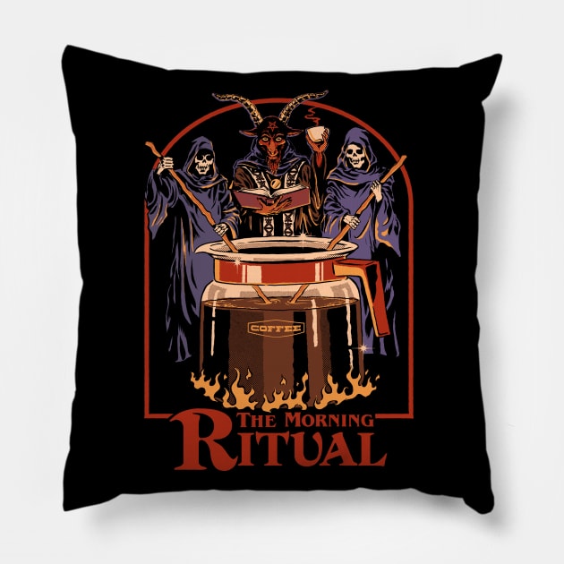 The Morning Ritual Pillow by Steven Rhodes