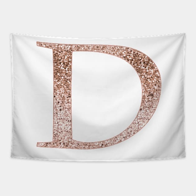 D rose gold glitter monogram letter Tapestry by RoseAesthetic