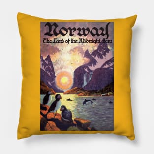 Vintage Travel Poster from Norway Pillow