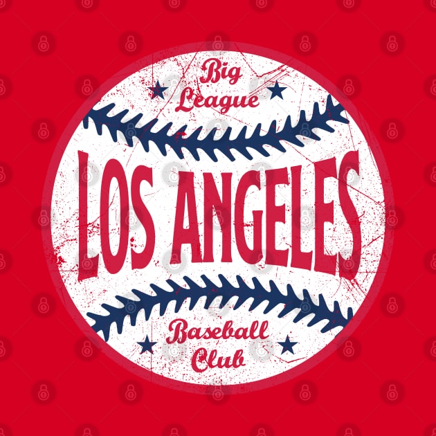 Los Angeles Retro Big League Baseball - Red by KFig21