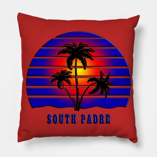 South Padre Island Beach Vacation Souvenir Gift Pillow by TLSDesigns