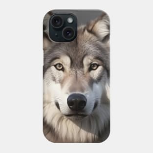 Wolf Head (grey/white) Phone Case