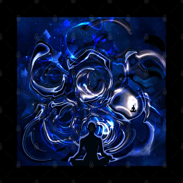 The Blue & Black Meditator -  Abstract Design 2 by Crazydodo