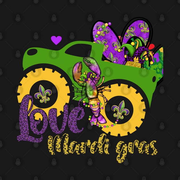 love mardi gras Toddler Boys heart by click2print