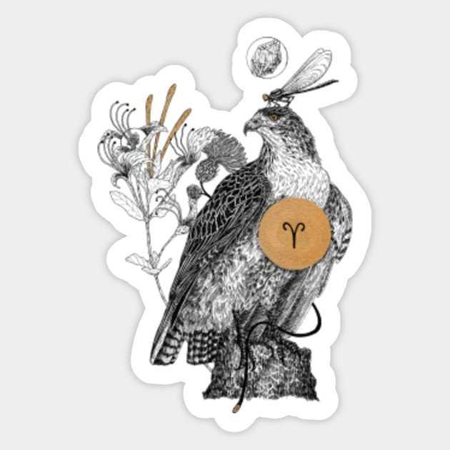 Aries Bird Zodiac Signs Black Ink Aries Zodiac Sign Aufkleber Teepublic De