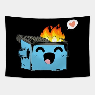 Kawaii Cute Dumpster Fire Love Tapestry