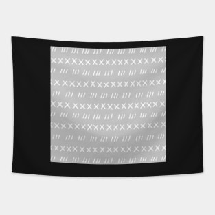 Light Grey White Hand Drawn Modern Pattern Tapestry