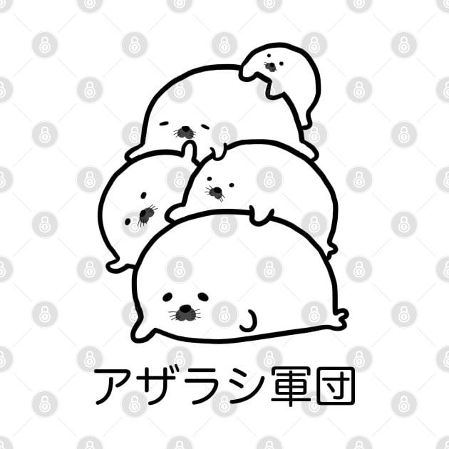 Cute Kawaii Seal Pup Squad Sea Animal Fat Round Baby Seal  Anime Manga Funny Art by Marinaaa010