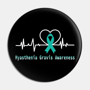 Myasthenia Gravis Awareness Heartbeat Support Pin